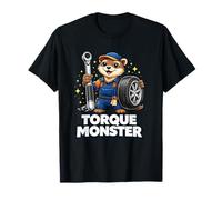 Torque Monster Otter Mechanic Wrench Tire Art T-Shirt