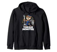 Torque Monster Otter Mechanic Wrench Tire Art Zip Hoodie
