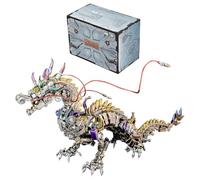 Torquino 3D Metal Puzzles, Mechanical Worshipful Dragon Model Puzzle for Adults to Build, Steampunk Animal Model Puzzle, Creative Decoration Gift for Women Men(2030+PCS)