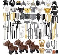 Torquino Figure Weapon Helmet Armor Building Blocks, Custom Medieval Ancient Rome Greek Egypt Style Kit, Compatible with All Major Branded, Gift for Adult(78PCS)