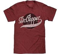 torr Mens DR Pepper Trademark SODA Tops Tee T Shirt Burgandy Distressed Logo SODA Tshirt Tops Short-Sleeved T-Shirt_3215 M