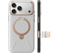 TORRAS 360° Ostand Q3 VegSkin for iPhone 17 Pro Max Case with Magsafe, 12FT Military Grade Protective | 360° Full-range Mount for iPhone 17 Pro Max cover with Camera Control & Stylish White