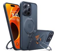 TORRAS 360° Spin Magnetic Stand for iPhone 15 Pro Case, Compatible with Magsafe,14 FT Military Grade Shockproof Slim Protective iPhone 15 Pro Case with Kickstand Ring Holder, Ostand Spin-Black