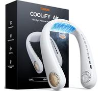 TORRAS COOLiFY Air 2026 Upgraded Neck Fan Air Conditioner, Dual-Airflow Pro Cooling, Ultra Light Portable Fan Rechargeable, Personal Cooling Fan Travel Essentials, Gift for Dad Husband Father,Ivory