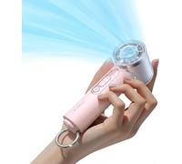 TORRAS COOLiFY iva Handheld Fan with Ice Cooler, 5000mAh Rechargeable Personal Fan, 0-100 Adjustable Speed, Super Mini Yet Powerful, Portable Hand Fan for Travel, Outdoor, Office, Working, Pink