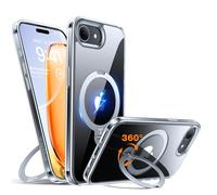 TORRAS for iPhone 16e Case 2025 with Magsafe, 360° Spin Magnetic Kickstand, 12FT Military Shockproof, Slim Thin but Sturdy, Velvety Touch Protective for iPhone 16e Case Cover, Diamond Clear