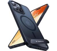 TORRAS Invisible Titanium Stand for iPhone 15 Pro Case [12FT Military Shockproof ] [TOP N56 Magnets] [20W Fast Charging] Truly Completely Flat & Slim Case iPhone 15 Pro Cover - Pstand Black
