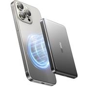 TORRAS MiniMag Power Bank 10000mAh for MagSafe, 22.5W Fast Charging Magnetic Portable Charger Slim, Wireless Battery Pack with USB-C Cable for iPhone 16 Pro Max/15/14/13/12, Gray Titan