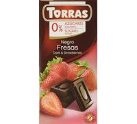 Torras No Added Sugar Dark Chocolate Bar with Strawberry 75 g