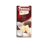 Torras No Added Sugar White Chocolate Bar with Coconut 75 g
