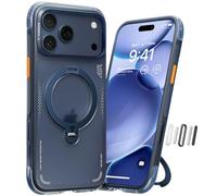 TORRAS Ostand Q3 Air for iPhone 17 Pro Case with Real Airbags, Military Grade Protective | Fit for MagSafe for iPhone 17 Pro cover with Camera Control | Shockproof & Stylish Navy Blue