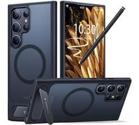 TORRAS Strong Magnetic & Seamless Stand for Samsung Galaxy S24 Ultra Case for MagSafe, 12FT Mil-Grade Drop Protection, Adjustable Kickstand for Samsung Galaxy S24 Ultra Case, Slim Frosted Matte Black