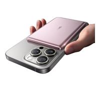 TORRAS Ultra Slim Power Bank for MagSafe Pink, 5000mAh Fast Charging Magnetic Portable Charger Thin, Wireless Battery Pack with USB-C Cable for iPhone 16 Pro Max/15/14/13/12, Pink