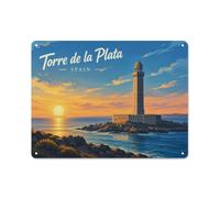 Torre De La Plata, Spain Metal Wall Sign 30x40cm Home Decor | Refresh the studio for the festive season with printed metal signs.