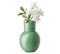 Torre & Tagus 6" Mouth Blown Art Glass Vase for Flowers - Opaque Green Small Table Vase & Handmade Small Green Accent for Boho Home Decor, Neutral Bud Vases as Decorative Shelf Decor or Wedding