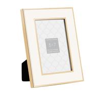 Torre & Tagus 902507b Regis Gold Trim White Enamel Frame, 5" x 7" Gold/White