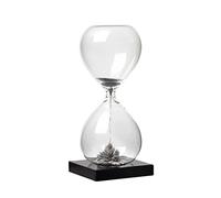 Torre & Tagus Magnetic Hourglass Sand Timer - 30 Second/Half Minute Magnetic Sand Clock with Gray Magnet Iron Powder and Black Base, Hand-Blown Hour Glass for Office Desk, Home Study, Games Room