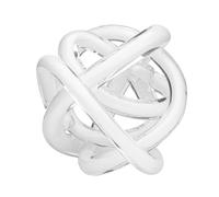 Torre & Tagus Orbit Hand Blown Glass Infinity Knot Sculpture - 4.5 Inch Glass Art White Knot Decor Ball for Home Decor, Small Centerpiece Table Decoration for Home Interior (Solid White)