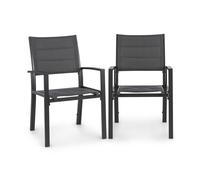 Torremolinos Garden Chairs 2-pc Aluminium ComfortMesh Dark Grey