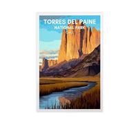 Torres Del Paine Canvas Poster Bedroom Decor Landscape Office Room Decor Gift 20x30inch(50x75cm)