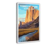 Torres Del Paine Canvas Poster Wall Art Decor Print Picture Paintings for Living Room Bedroom Decoration 20x30inch(50x75cm)