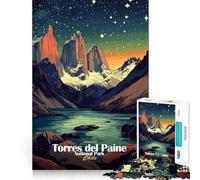 Torres Del Paine National Park Jigsaw Puzzles 1000 Pieces for Teenagers Thought Toy Shared Fun Precise Edge Santa Wish Item 38x26cm