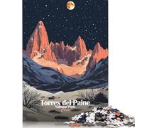 Torres Del Paine National Park Puzzle Challenging And Brainteasing 100 Percent Recycled Cardboard Jigsaw Puzzle for Adults Birthday Present 1000pcs (38x26cm)