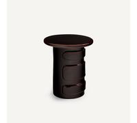 Torres Glazed Ceramic Side Table Mahogany Brown