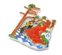 Torrevieja Alicante Altea Benidorm Santa Pola Fridge Magnet Spanish Flamenco Ballerina Spanish Flag Dress Polka Dot with Pericon Figure Sevillana Fan