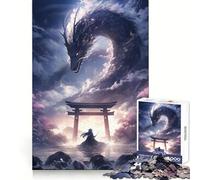 Torri Gate Samurai Dragon Jigsaw Puzzles 1000 Pieces for Teenagers Mind Skill Toy Casual Fun Design Assembly Stylish Gift 38x52cm