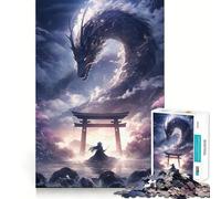 Torri Gate Samurai Dragon Jigsaw Puzzles 1000 Pieces for Teenagers Mind Skill Toy Casual Fun Design Assembly Stylish Gift 38x26cm