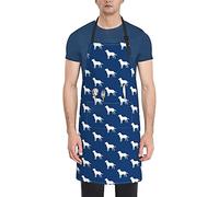 Torribala Kitchen Aprons, Labrador Silhouettes On Navy Cooking Apron With Pockets,Waterproof Chef Apron Adjustable Bib Aprons