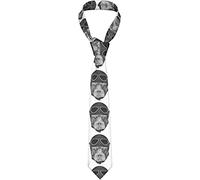 Torribala Mens Ties Hand Drawn Pit Bull With Helmet Men's Neckties Polyester Novelty Skinny Tie For Wedding Party Groom Groomsmen