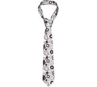 Torribala Mens Ties Retro Clock Pattern Men's Neckties Polyester Novelty Skinny Tie For Wedding Party Groom Groomsmen
