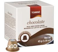 Torrié Hot Chocolate Capsules Compatible with Nespresso® OriginalLine Cocoa Pods for Coffee Machines - Low Sugar Bedtime Drink - Perfect for Mocha Macchiato & Iced - 10 Pods (Use 2 for Full Strength)