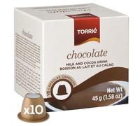 Torrié Hot Chocolate Compatible with Nespresso® | Perfect for Iced Café Mocha, Chocolate Macchiato, Mocha Latte (10 pods)
