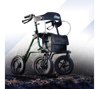 Torro All Terrain Outdoor Rollator, Large Pneumatic Tyres Off Road Walker, Wheeled Walking Frame with seat Brakes and backrest