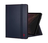 TORRO Case Compatible with iPad Pro 13” (2024) - Premium Leather iPad Pro 13” M4 2024 Case with Stand Function, Apple Pencil Connectivity and Wake/Sleep Function (Navy Blue with Red Detail)