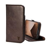 TORRO Case Compatible with iPhone 13 Pro Max - Premium Leather Wallet Case with Kickstand and Card Slots (Dark Brown)