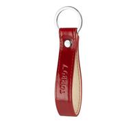 TORRO Genuine Leather Keyring with 2.5cm Diameter Brushed Metal Split Ring (Red)