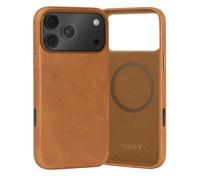 TORRO Leather Bumper Case for iPhone 18 Pro and 17 Pro, Tan | Premium Leather, Slim Bumper Case, MagSafe Compatible, Metallic Button Covers, Glass Camera Control Button
