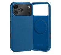 TORRO Leather Bumper Case for iPhone 18 Pro Max and 17 Pro Max, Blue | Premium Leather, Slim Bumper Case, MagSafe Compatible, Metallic Button Covers, Glass Camera Control Button