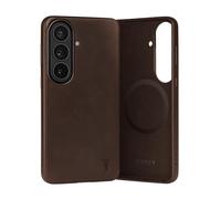 TORRO Leather Bumper Case for Samsung Galaxy S26 2026, Dark Brown | Premium Leather, Microfibre Lining, Slim Profile, Metallic Button Covers, Compatible with official MagSafe Chargers