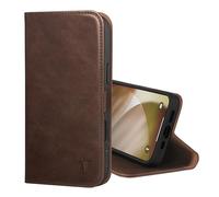 TORRO Leather Case Compatible with iPhone 17 6.3" 2025 - Premium Leather Wallet Flip Case with Kickstand and Card Slots (Compatible with Official MagSafe Chargers) - Dark Brown