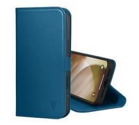 TORRO Leather Case Compatible with iPhone 17 Pro 6.3" 2025 - Premium Leather Wallet Flip Case with Kickstand and Card Slots (Compatible with Official MagSafe Chargers) - Blue