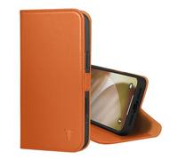 TORRO Leather Case Compatible with iPhone 17 Pro 6.3" 2025 - Premium Leather Wallet Flip Case with Kickstand and Card Slots (Compatible with Official MagSafe Chargers) - Orange