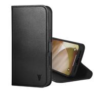 TORRO Leather Case Compatible with iPhone 17 Pro 6.3" 2025 - Premium Leather Wallet Flip Case with Kickstand and Card Slots (Compatible with Official MagSafe Chargers) - Black