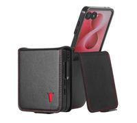 TORRO Leather Case Compatible with Samsung Galaxy Z Flip8 2026 - Premium Flip Cover with Two-Part Frame, Hinge-Area Protection, Magnetic Clasp and Microfibre Lining (Black)