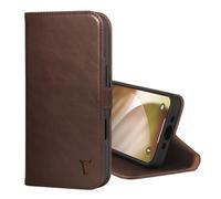 TORRO Leather Wallet Case Compatible with iPhone 17 Air, Dark Brown | Premium Leather, Card Slots, Kickstand, Compatible with Offical MagSafe Chargers, GEO-AS-3 Protection