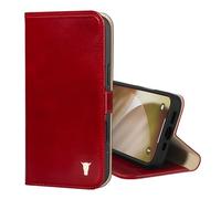TORRO Leather Wallet Case Compatible with iPhone 17, Red | Premium Leather, Card Slots, Kickstand, Compatible with Offical MagSafe Chargers, GEO-AS-3 Protection